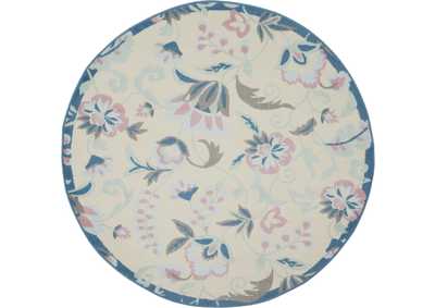 Image for Nourison Jubilant JUB15 White Multicolor 5' Round Cottage Area Rug