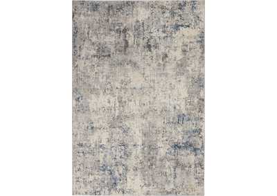 Image for Nourison Rustic Textures RUS07 Slate Blue and Ivory 5'x7' Abstract Area Rug