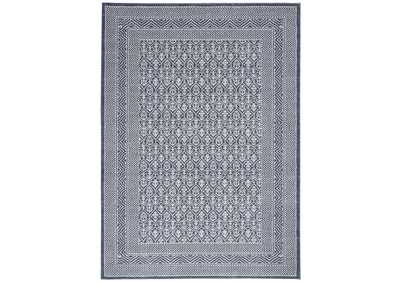 Image for Nourison Palermo 5' x 7' Blue and Grey Distressed Bohemian Area Rug