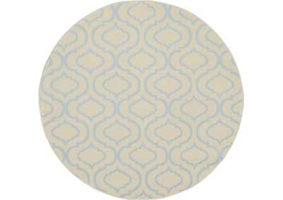 Image for Nourison Jubilant JUB19 White and Blue 5' Round Moroccan Area Rug