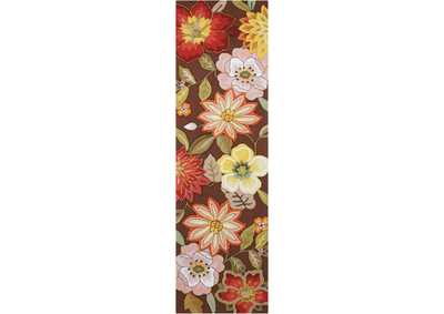 Image for Nourison Fantasy FA18 Brown 8' Runner Hallway Rug