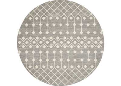 Image for Nourison Grafix 5' Round Grey Area Rug
