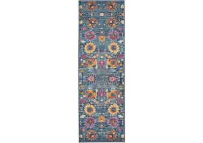 Image for Nourison Passion PSN01 Blue Multicolor 6' Runner Hallway Rug