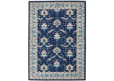 Image for Nourison Tranquil TRA10 Navy Blue 4'x6' Bordered Oriental Area Rug