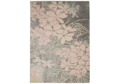 Image for Nourison Tranquil TRA08 Pink and Grey 4'x6' Ombre Floral Area Rug