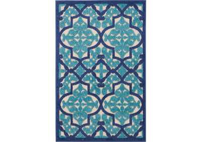 Image for Nourison Aloha ALH14 Dark Blue and Ivory 3'x4' Indoor-outdoor Area Rug