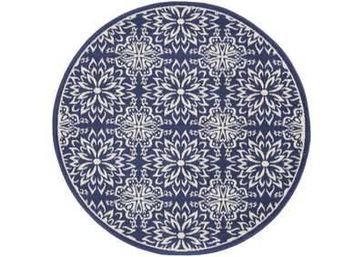 Image for Nourison Jubilant 5' Round Navy Ivory Transitional Area Rug