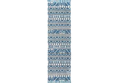 Image for Nourison Kamala DS503 Blue and White 8' Runner Hallway Rug