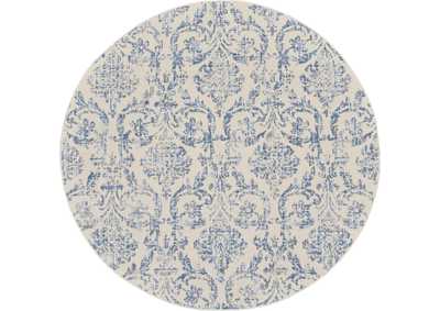 Image for Nourison Jubilant 8' Round White and Blue Area Rug