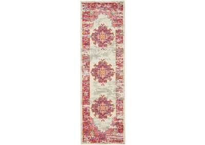 Image for Nourison Passion PSN03 Pink and White 6' Runner Hallway Rug