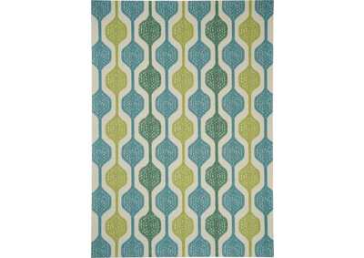 Image for Waverly Sun N Shade SND70 Blue and Green 8'x11' Oversized Indoor-outdoor Rug