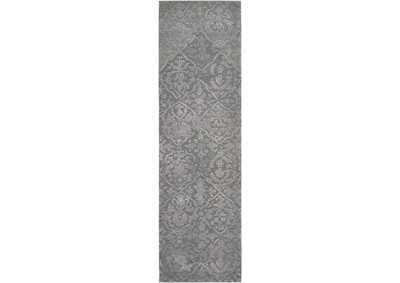 Image for Nourison Opaline OPA14 Grey 8' Runner Hallway Rug
