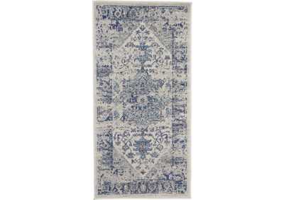 Image for Nourison Tranquil 2'x4' Navy Blue and White Persian Small Rug