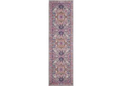Image for Nourison Passion PSN20 Grey and Pink 6' Runner Hallway Rug