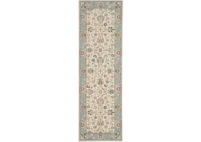 Image for Nourison Living Treasures 8' Runner Ivory and Aqua Area Rug