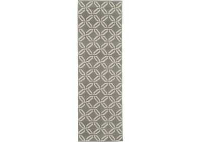 Image for Nourison Jubilant JUB17 Grey 7' Runner Low-pile Hallway Rug