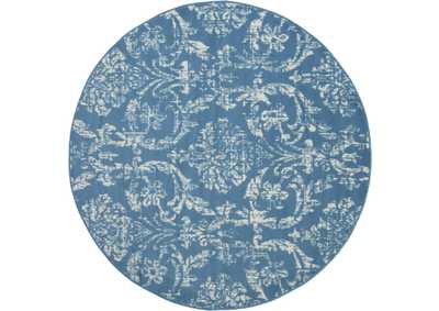 Image for Nourison Jubilant JUB09 Blue 5' Round Farmhouse Area Rug