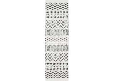 Image for Nourison Kamala DS501 White and Blue 8' Runner Hallway Rug