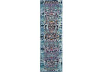 Image for Nourison Vintage Kashan VKA02 Blue Multicolor 6' Runner Hallway Rug