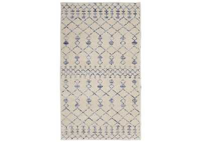 Image for Nourison Palermo 2' x 4' Beige and Blue Distressed Bohemian Area Rug