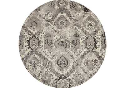 Image for Nourison Twilight TWI03 Grey and White 8' Round Large Rug