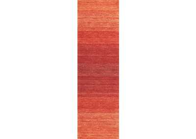 Image for Calvin Klein Linear Glow GLO01 Red 8' Runner Hallway Rug