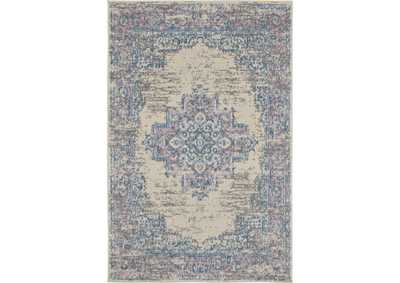 Image for Nourison Grafix GRF14 White and Pink 3'x5' Persian Area Rug