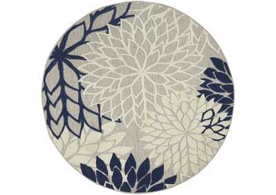 Image for Nourison Aloha 4' Round Ivory Navy Area Rug
