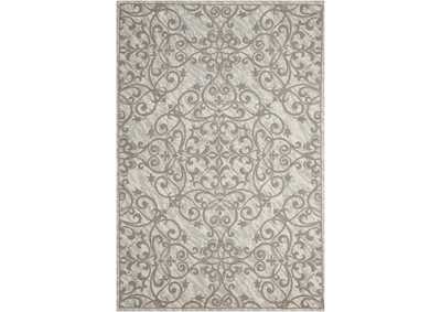 Image for Nourison Damask DAS01 Grey and Ivory 5'x7' Vintage Area Rug