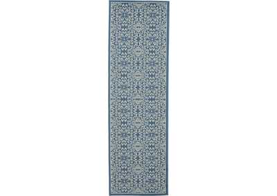 Image for Nourison Jubilant 7' Runner Ivory Blue Transitional Area Rug
