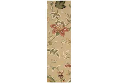 Image for Nourison Fantasy FA11 Beige 8' Runner Hallway Rug
