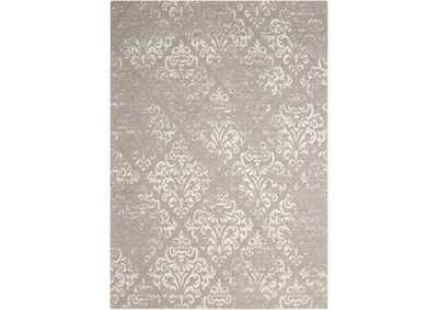 Image for Nourison Damask DAS03 Grey and White 5'x7' Vintage Area Rug