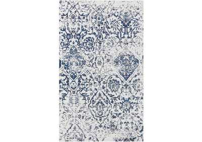 Image for Nourison Damask 2' X 4' Dark Blue and White Vintage Area Rug