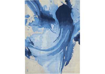 Image for Nourison Symmetry SMM01 Navy Blue and Ivory 9'x12' Oversized Watercolor Rug