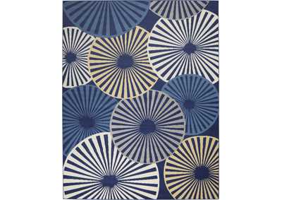 Image for Nourison Grafix GRF20 Navy and Cream White 8'x10' Large Rug