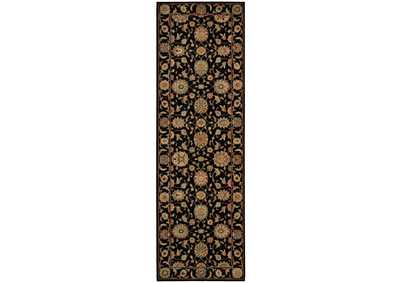 Image for Nourison Living Treasures LI05 Black 8' Runner Hallway Rug