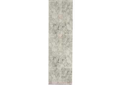 Image for Nourison Rustic Textures RUS07 Ivory and Grey 8' Runner Hallway Rug