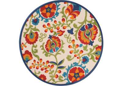 Image for Nourison Aloha ALH17 Multicolor 5' Round Indoor-outdoor Area Rug