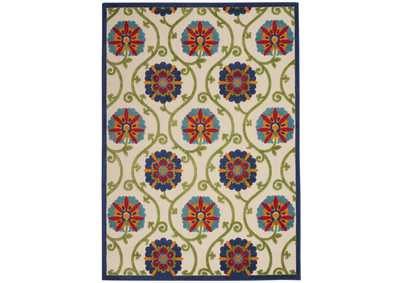 Image for Nourison Aloha ALH19 4'x6' Blue Multicolor Easy-care Indoor-outdoor Rug