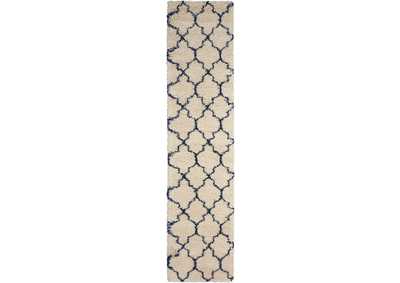 Image for Nourison Amore AMOR2 Blue and Ivory 10' Runner Hallway Rug