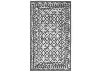 Image for Nourison Palermo 2' x 4' Charcoal Grey and Silver Distressed Bohemian Area Rug