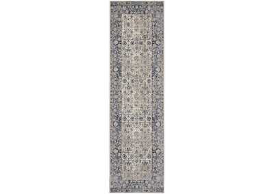 Image for kathy ireland Home Malta MAI04 Blue and Ivory 8' Runner Hallway Rug
