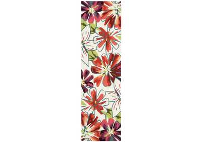 Image for Nourison Fantasy FA16 White Multicolor 8' Runner Hallway Rug