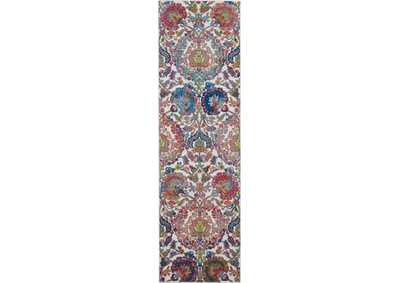 Image for Nourison Ankara Global ANR06 Blue and Ivory 8' Runner Low-pile Hallway Rug