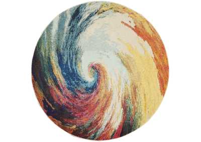 Image for Nourison Celestial CES07 Multicolor 5' Round Colorful Area Rug