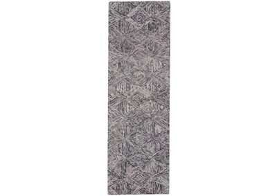 Image for Nourison Linked Grey 8' Runner Wool Hallway Rug