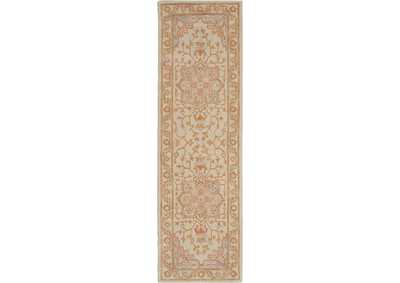 Image for Nourison Jazmine JAZ01 Orange and Cream 8' Runner Wool Hallway Rug