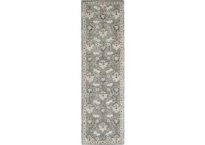 Image for Nourison Jazmine JAZ02 Seafoam Green 8' Runner Wool Hallway Rug