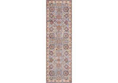 Image for Nourison Lagos LAG04 Light Blue Multicolor 8' Runner Low-pile Hallway Rug