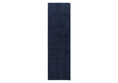 Image for Nourison Malibu Shag MSG01 Dark Blue 8' Runner Hallway Rug